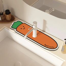 Mats Diatom Mud Water Faucet Suction Pad Cartoon Wash Table Pad Antisplash Vanity Kitchen Drain Pad Toilet