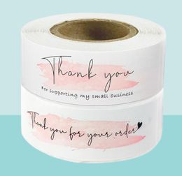 Gift Wrap 120Pc Pink quotThank You For Your Orderquot Stickers Supporting My Business Package Decoration Seal Labels Stationer1787011