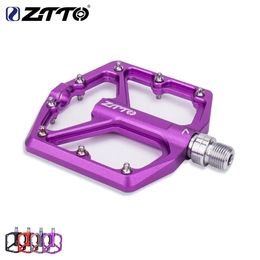 ZTTO MTB CNC Aluminium Alloy Ultralight Flat Pedal AM Enduro Bike Smooth Bearings 916 Thread Large Area For Gravel JT07 240311