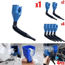 New 1-4Pcs Telescopic Refuelling Funnels Portable Small Plastic Car Motorcycle Engine Oil Gasoline Filling Funnel Tools