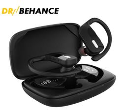 T16 T17 Wireless Bluetooth Headset TWS Sports Waterproof Overear Earphone Headphone 50 Black with Charging Base8465269