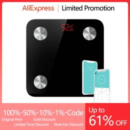 Scales Smart Weight Scale 260x260MM Small Scale Weight Home Body Fat Scale Bathroom Digital Human Electronic Weighing Scale Black Color