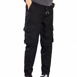 men Block Black Pocket Cargo Pants Harem Joggers Harajuku Sweatpant Hip Hop Tactical Trousers a2Hx#