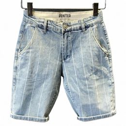 supzoom 2022 New Arrival Hot Sale Top Fi Denim Trend Striped Light Summer Zipper Casual Midweight Men Jeans Shorts 38mT#