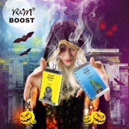 Original R&M BOOST 15K puffs choose 15 flavors disposable vape pen Type-C charging e-cigarettes mesh coil regular and boost modes switch childproof lock digital screen