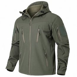 men's Waterproof Softshell Military Tactical Jacket Winter Windproof Fleece Hoodie Jacket Army Outdoor Hiiking Windbreaker Coat A38F#