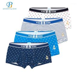 Underpants Pink Heroes 4pcslot Mens Underwear Boxers Polka Dot Print Men Boxer Sexy Cotton Couple Stripe Shorts6572828