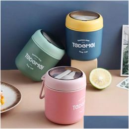 Cookware Parts Insated Food Jar Thermos Storage Containers 530Ml Stainless Steel Mini Lunch Box Soup Bowls For School Children Drop De Otdus