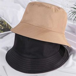 t Hats Folding cotton bucket hat unisex double-sided womens summer sun hat Panama hat mens solid color outdoor fisherman hatC24326
