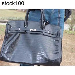 Large Hac Handbag Top 50cm Fashion Totes Black Capacity Canvas with Bk Genuine Leather