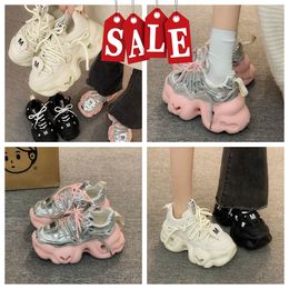 Dad's Shoes Women Show Feet Small Early Spring New Casual Sports Cake Shoes GAI CUTE increase high new thick sole Fashionable pink white black