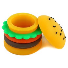 Jars 10Pcs 5ml Mini Silicone Wax Container Logo Customization Burger Design Oil Storage Tank Good Sealing