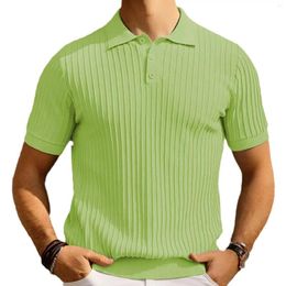 Men's Polos Leisure Turn-down Collar Knit Polo Shirt For Men Summer Short-sleeved Solid Color Knitted Tops Fashion Mens Knitwear Tees