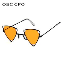 OEC CPO Luxury Small Sunglasses Women Vintage Triangle Clear Red Shades Sunglass Ladies Brand Designer Sun Glasses For MenL1369805911