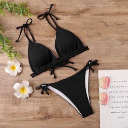 Women's Swimwear Bikini set womens summer beach set Brazilian swimsuit 2023 sexy womens hot spring swimsuit Biquini Rope Mujer 24326