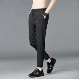 Men's Pants Spring And Summer Pencil Cropped Young Style Drawstring Basic Straight Slim All-match Casual Sweatpants