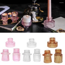 Candle Holders 3pcs Durable Glass Tealight Holder Cup For Festive Event Intimate Dinners Wedding Ornaments Y5GB