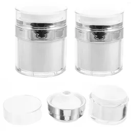 Storage Bottles 3 Pcs Vacuum Cream Jar Creams Dispenser Face Lotion Makeup Refillable Double-layer Portable Toiletry Sub