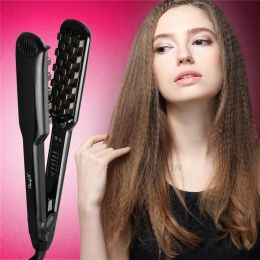 Irons 3D Electric Grid Hair Crimper Professional Hair Fluffy Corrugated Curler Wave Corn Brushes Board Ceramic Digital Styling Tools