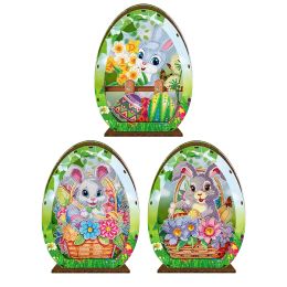 Stitch Wooden Diamond Painting Night Light Easter Egg Rabbit Special Shaped Diamond Painting Night Lamp Crystal Drawing Lighting