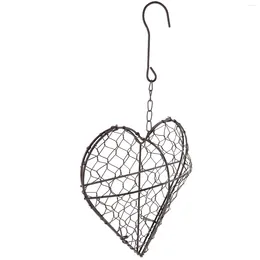 Decorative Flowers Heart Shape Hanging Basket Iron Wire Wreath Metal Frame Succulent Pot Plant Decor