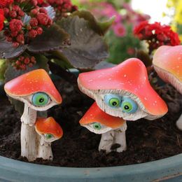 Garden Decorations 3 Pcs Mushroom Decoration Ornament Goblincore Outdoor Stake Lawn Plug-in Living Resin Sign Statue