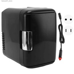 Refrigerators Freezers Car Mini Fridge 6 Can 100-240V Dual purpose Stable Cooler Heater Small Makeup Refrigerant Practical Hotel Q240326