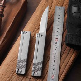 1Pcs New H3807 High Quality Mechanical Folding Knife D2 Stone Wash Drop Point Blade CNC Stainless Steel Handle Outdoor Survival EDC Knives with Retail Box