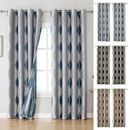 Curtains Modern Window Curtains for Living Room Geometric Curtain Drapes Bedroom Blackout Curtain Kitchen Blinds Eyelets Home Decoration