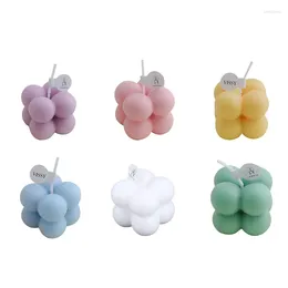 Candle Holders Small Scented Mini Cube Bubble Shaped Wax Candles For Home Bedroom Wedding Festival Party Aesthetic Dropship