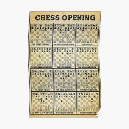 Calligraphy Chess Opening Poster Room Funny Wall Art Decor Decoration Painting Vintage Modern Print Mural Picture Home No Frame