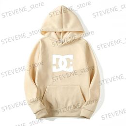 Men's Hoodies Sweatshirts DC Letter Mens Hoodie Mens and Womens Fashion Simple Long Slve Sweatshirt Autumn and Winter Strt Trend Large Gym Hoodie T240326