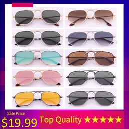 Top Quality Designer Sunglasses for Woman Metal Frame UV400 Protection Real Glass Lens Man Driving Sunglass Anti Glare Shades with5444606