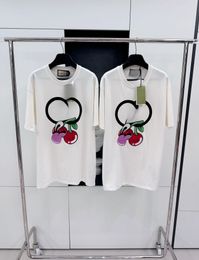 Cherry Zhangzi printed short sleeved shirt