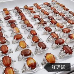 Band Rings Fashion 30 Pcs/Lot Patterned Mix Size Gem Pinestone Bohemian Style Mixed Siery Lovers Women And Men Retro Wedding Jewellery Otwgj