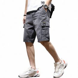 Summer Thin 2022 Denim Shorts Men's Workwear Short Pants Trend Loose Outer Wear Trousers Breeches Cowboy Teenagers Cargo Jeans X2m1#
