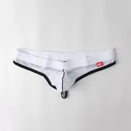 Underpants Men Breathable Mesh Briefs Transparent Comfortable Panties Bulge Pouch G-String T-back Thongs Sport Panites Underwear
