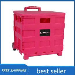 Baskets Everything Mary Pink Collapsible Storage Cart for Crafts & Hobby Supplies, Pink