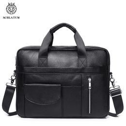 SCHLATUM 2023 Genuine Leather Briefcases for Men Luxury Handbags Laptop Briefcase Bags 156 Inch Office Bussiness Computer Bag 240320