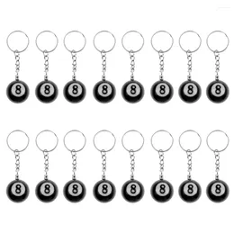 Kitchen Storage 16 Pcs Billiard Pool Keychain Snooker Table Ball Key Ring Gift Lucky NO.8 25mm