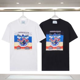 Mens Designer t Shirt Casual t-shirts Casablanca Spring Summer Owl Letter Printed Short sleeved T-shirt MK61