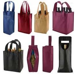 Gift Wrap 500pcs/Lot Wholesale Custom Logo Reusable Shopping Tote Bag Bottle Wine Non Woven