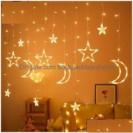 Other Event & Party Supplies Eid Mubarak Moon Star Led Lights Pendant Ramadan Decoration Islam Muslim 210610 Drop Delivery Home Garden Dhev3