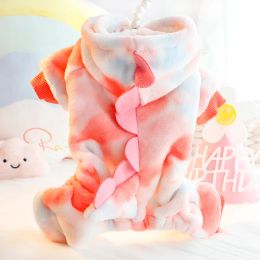 Rompers Autumn and Winter Outfits Four Legged Pants Cute and Colourful Little Dragon Transformation Soft Small Dog Jumpsuits Pet Clothes