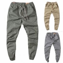 Jeans masculinos / calças de cintura alta calças cargo cor sólida cordão casual vintage calças cortadas roupas sociais para uso diário g8HV #