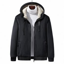 hooded 2024 m Fleece Men's Hoodie Winter Thick Sweatshirts Casual Hooded Cardigan Fi Bomber Fur Jackets Zipper clothing V7ct#