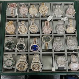 Wristwatches D31 Luxury mens watch 4130 movement watch for men 3255 montre de luxe Mosang stone iced VVS1 GIA watch Diamond watchs279F