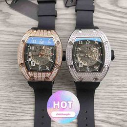 watch Date Luxury Mens Mechanics Watches Wristwatch Rm010 Luminous Scale Diamond Case Skeleton Dial Unisex Mechanical Watch high quality