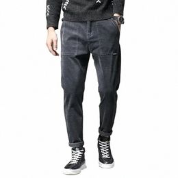 2023 Fi Spring and Autumn Mens Black Cott Sweat Pants Men Casual Warm Track Pants C1QU#