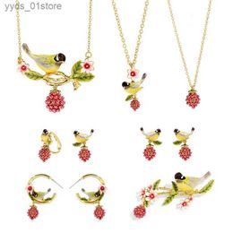 Earrings Necklace Cute ly Bird Jewelry Sets Fashion Simple Elegant Animal Fruit Earring Necklace Brooch Party Accessories L240323